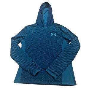 Under Armour Hoodie Girls Pullover Youth‎ Size L Lightweight Heatgear Teal Blue